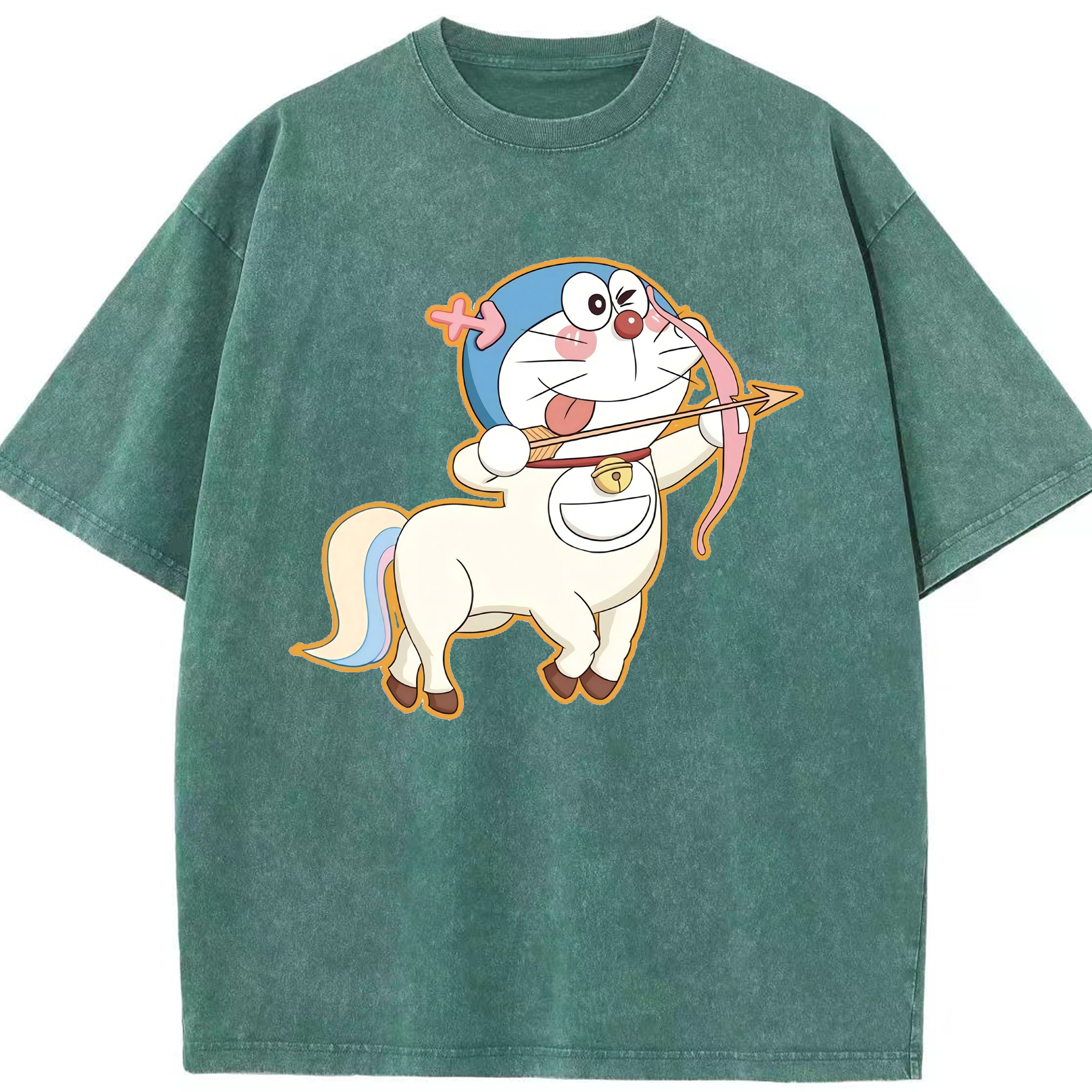 （画像用） ドラえもん Doraemon 綿100% ヴィンテージ風 半袖Tシャツ（フロントプリント）